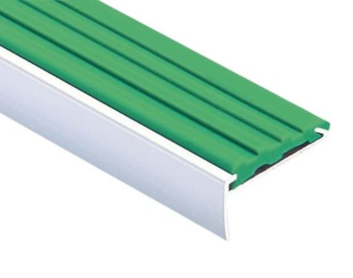 階段滑り止めアルミ製ノンスリップ35巾ゴムタイヤ充填タイプAF35PGP09(ココアブラウン)2m