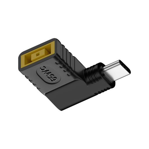 NFHK長方形ジャック入力からUSB-CType-C角度90度電源プラグ充電アダプター(ノートPCスマホ用