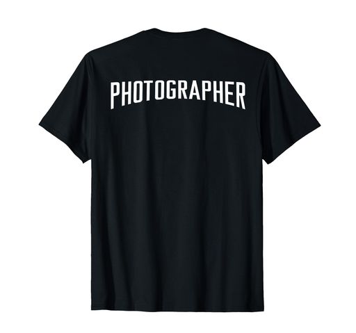 写真家、背中に印刷 写真撮影