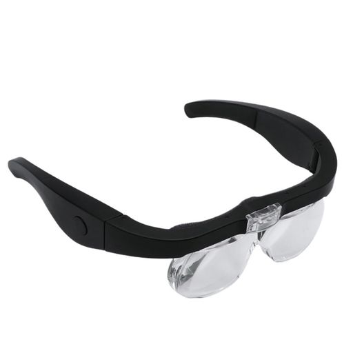 Meichoonヘッドマウントメガネ拡大鏡USB充電式2つのLEDライト付き拡大鏡1.5X2.5X3.5X5X調節可能4レンズ..