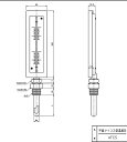 TOKO平直タイコス形ガラス製温度計AFCS-B0~100度R1/2x50L