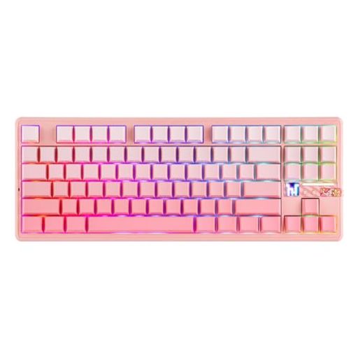 MechLands Aula F87 PRO V2 ワイヤレスゲーミングキーボード 大容量10000mAhバッテリー 8000Hzポーリング Bluetooth/2.4GHz/有線3モード接続 ホットスワップ対応 TKLメカニカルキーボード