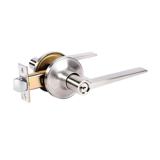 [3鍵付き] 45°ドアを開けレバーハンドル錠 アルミニウム合金の主体 適用扉厚:30-50mm ラッチは60mmあるいは70mmに調整可能 【サイズ】フェイスプレート直径:65mm; ハンドルの長さ:120mm 【特徴】レバーハンドル錠は鍵が付く室内、屋外リビングルームとキッチンに適用します。内側から鍵をかけて閉め出したと、対応鍵で開け可能,右左通用,ご習慣に設定可能,本ノックでドアを開ける時、右左通用 【パッキング内容】一つの主体、三つの鍵、ねじ、付属品 【プライバシーセキュリティ】:ドアロックはあなたの家(そしてあなたのもの)を保護するのに最適な方法です。高品質のラッチにより、ドアの入り口のセキュリティが強化され、安心して休むことができます。キーは同じです。各ドアロックには3つのキーがあります。安全で使いやすい45度ツイストロックは、ハンドルが外側から開かれるのを防ぎます。