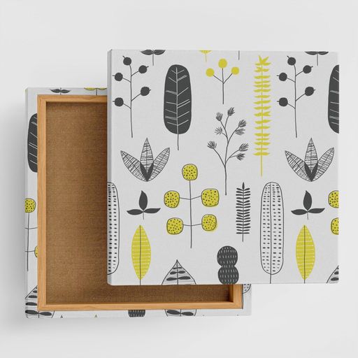 北欧花アートパネル15cmx15cmSサイズ日本製ポスターおしゃれインテリア模様替えリビング内装植物イエロ..