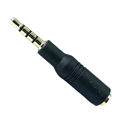 3極3.5mm(メス)右向き矢印4極3.5mm(オス)への変換アダプタ 3.5mmのステレオ3極ヘッ...