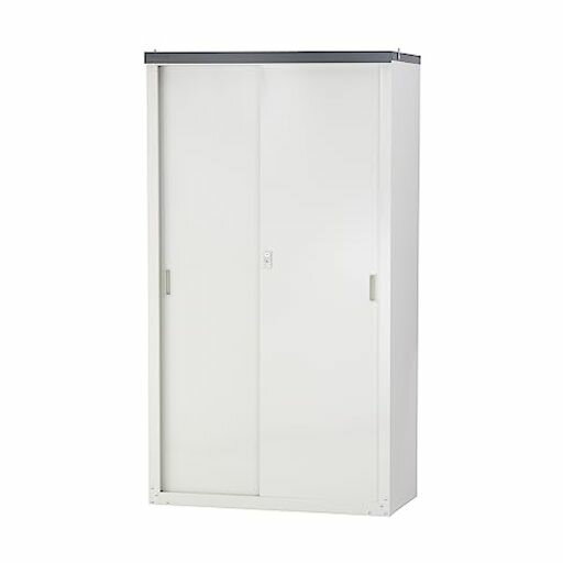 Rakuten - グリーンライフ(GREENLIFE)物置日本製サビに強い屋外小型棚板2枚鍵付き棚板調整可動棚棚板耐荷重25kg底板耐荷重50kg(幅89x奥行47x高さ162cm)ライトグレー倉庫収納庫HS-162