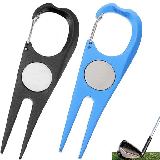 Golf - KALOLINNAゴルフフォーク2個セットアルミ合金製軽量耐久性携帯便利ゴルフアクセサリー修理フォークゴルフ用品ブラック/ブルー