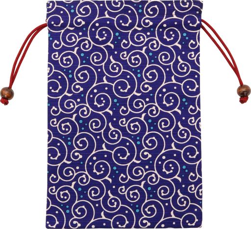 京佑(Kyoyu)日本製御朱印帳巾着袋ケース入れご朱印帳和柄ドット唐草紺18x26.5cm