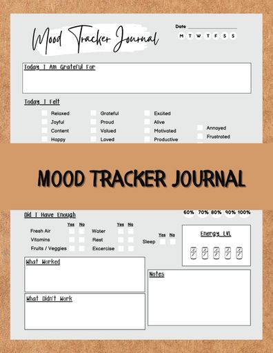 MoodTrackerJournal:DailyMoodNotebook&WellnessDiarywithPrompts|MentalHealthPlanner|ADailyTrackerf..