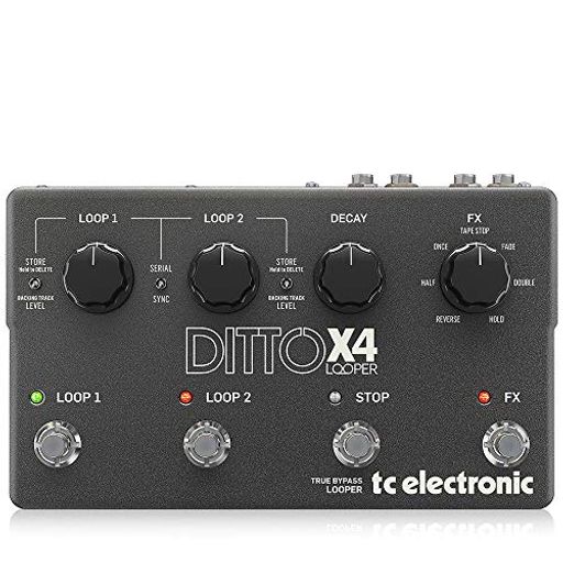 Ditto X4 Looperにはリズムマシン機能も、複雑で入り組んだエディット・メニューもありません。シンプルな操作性を維持することで、プレイヤーは演奏に集中しながら、無限のクリエイティブな可能性を体験することができます。 Ditto X4 Looperのデュアル・ループトラック機能はあなたのパフォーマンスを新たな次元へと導いてくれます。例えば、ループ1に4小節のパーカッシブ・トラックを録音し、 ループ2に16小節のコード進行を録音したり、ループ1にAメロの演奏を、ループ2にサビの演奏を録音しておき、ループを切り替えることで展開性のあるループ・コンポジションを構築することが可能です。 Ditto X4に搭載されている7種類のループエフェクトを駆使すれば、オーディエンスを衝撃の渦に巻き込むパフォーマンスもお手の物です。 Ditto X4 Looper 自体はデジタル処理を行いますが、原音は常にアナログのまま出力されます。また、トゥルー・バイパス設計のため、エフェクト OFF 時には楽器のトーンに一切影響を与えません。