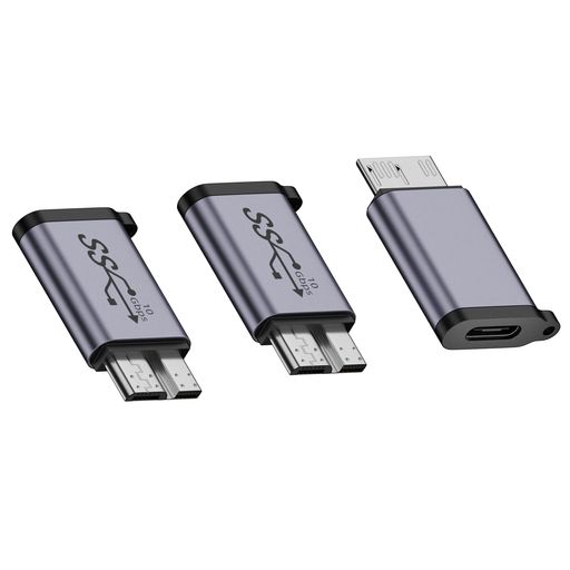 PC シームレスなデバイスのアップグレード:Micro Bポート(外付けHDD、SSD、カメラなど)をType-Cメスポートに変換し、USB-C付きの最新のノートパソコン/電話に直接接続できます。 最大5GbpsのUSB 3.0速度をサポートし、USB 2.0/1.1との下位互換性があります。 プラグアンドプレイ&amp;ポータブル:ドライバーや外部電源は不要です。 コンパクトなデザイン (29 x 18.5 x 6mm) は狭いスペースにフィットし、アルミニウム合金シェルは長時間の使用中に効率的に熱を放散します。 耐久性と信号安定性の向上:金メッキ接点が腐食を軽減し、二重シールド銅配線がEMI干渉を最小限に抑え、信頼性の高いデータ転送を実現します。 強化されたストレスリリーフカラーは、10,000回以上の挿入に耐えます。 幅広い互換性:Seagate/WD外付けHDD、SATA SSD、VRヘッドセット、カメラに対応。 Windows/macOS/Linux/Android(OTG対応デバイス)に対応。