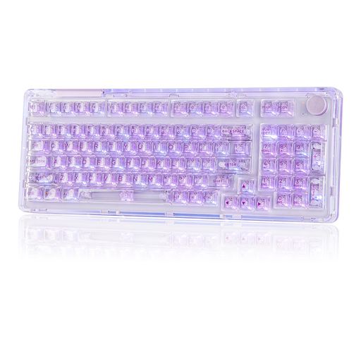 KiiBoom Phantom 98 ホットスワップ対応 クリスタルガスケットマウントメカニカルキーボード トリプルモード NKRO ゲーミングキーボード 南向きRGB クリアキーキャップ Win/Mac用 8000mAhバッテリー…