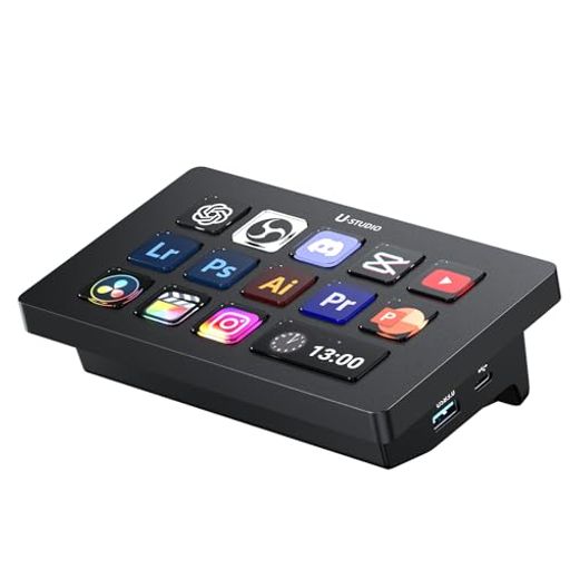 UlanziD200HStreamControllerストリームコントローラー【2025年新版】日本語対応7-in-1拡張ポートUSB3.0高速転送PD急速充電13個カスタム可能なキーAIオフィスアシスタントライブ配信