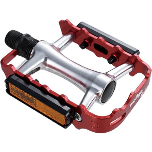 WELLGO(ウェルゴ)アルミペダル薄型アルマイトレッド236gロード/ATB/MTBM-21