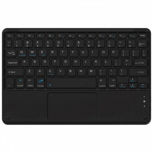 Bluetoothキーボード タッチパッド一体型 ワイヤレスキーボード 充電式 静音設計 持ち運びを想定した設計 iPad/MacBook/Android/Windows対応 日本語説明書付き