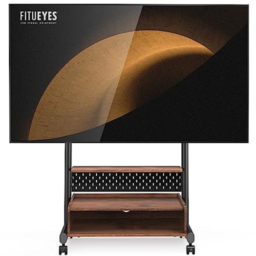 Rakuten - FITUEYESテレビスタンドKシリーズテレビ台マウント付き40~85インチテレビ対応耐荷重60kg有孔ボード付き高さ調節可能大容量収納安定性よい木製ウォールナットK-A207201WD