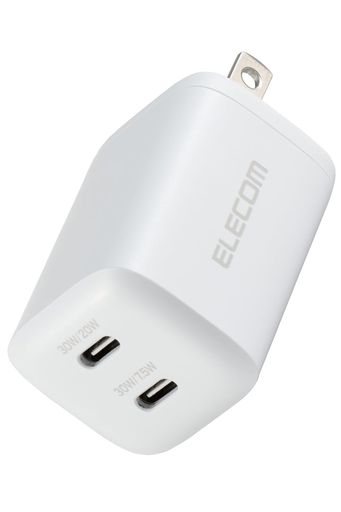 エレコム充電器30WType-C2ポートUSBPD対応スイング式プラグPPS対応ホワイト【iPhone1615等対応】EC-AC9430WH