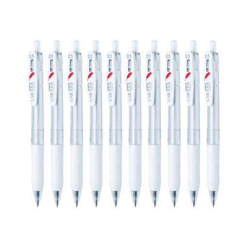 【赤い羽根】手に取りやすく身近な募金活動SARASAx赤い羽根共同募金 【特長】さらさらとしたなめらかな書き味/耐水性に優れた水性顔料インク/濃くにじまず鮮やかな発色 【仕様】軸:樹脂・ラバーグリップ付き/ペン先:エアタイトシステム搭載/クリップ:バインダークリップ式 【ボールペン替芯】JF-0.5芯 【入数】10本入り