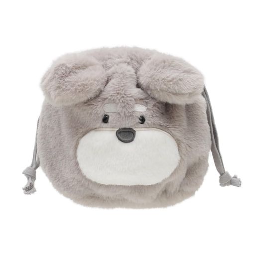 ASKNOWASplus(アズノゥアズプラス)ASKNOWASPLUSZY8389星(白抜き)スフレアニマルポーチシュナウザーFポーチ巾着ふわふわもこもこかわいい動物いぬグレー