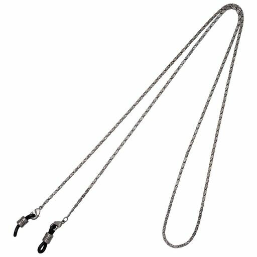 テーシーケース(Tccase)メガネホルダーメガネストラップ70cmシンプルネックレス真鍮ずれ落ち防止アイウェアストラップブラック