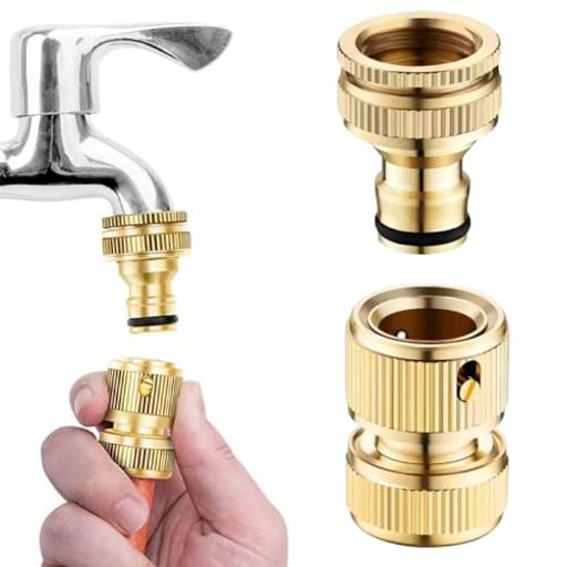 SensaBlissホースジョイント蛇口ニップル1/2&3/4インチ真鍮水道ホースコネクター水道蛇口部品散水栓ジョイント蛇口コネクターガーデンホース接続アダプター洗濯機・食器洗い機対応洗車・…