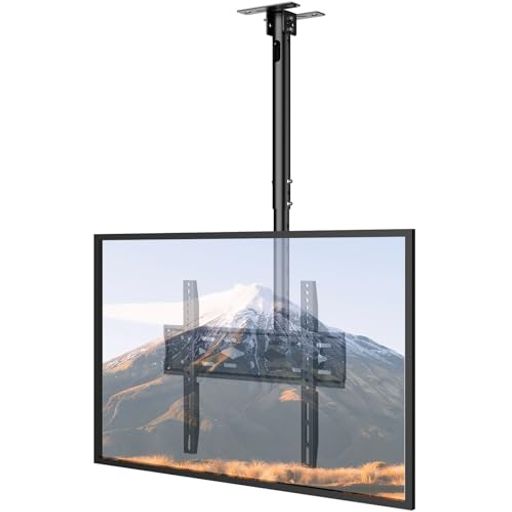【商品仕様】高品質冷間圧延鋼を採用し、厚みと耐久性を強化!商業施設向け設計で連続使用にも耐える高耐久素材。26~68型対応する小型のテレビ 天吊り金具は、重量30kg以内のテレビ・モニターに設置可能です。液晶テレビ用、購入前にぜひ、のテレビに適合するかどうかをご確認お願い致します。 幅広互換性&amp;安全基準】VESA規格100x100mm~400x400mmまで対応。厳格な耐荷重テストを通過し、コンクリート/木間柱/レンガ壁に安心設置(※石膏ボード壁は不可)。 【360°フレキシブル調整】左右360°・上下角度自由調節可能。ポール長さは776mm~1026mm伸縮式で、天井高やレイアウトに合わせて最適化。コード類はポール内に収納でき、すっきりした見た目を実現。 【角度調整&amp;耐久性】13°/-39°の角度調節が可能で、視聴者の頚椎の快適さに合わせて様々な視聴角度に対応します。商業施設向け設計で連続使用にも耐える高耐久素材、飲食店やスーパーの多忙な環境でも長期間安定稼働。 【30分で完了!簡単設置】日本語イラスト付きマニュアル&amp;全付属品付属。