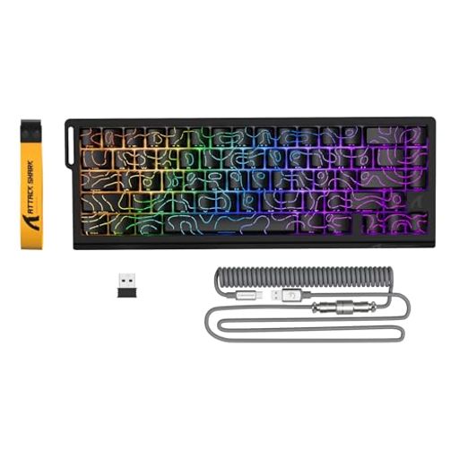 ATTACK SHARK X68PROHE ゲーミングキーボード ラピッドトリガー キーボード 三つの接続モード ワイヤレス/Bluetooth/有線8K 磁気式アナログスイッチ 全キー RT0.01mm 8Kポーリングレート RGBキーボード