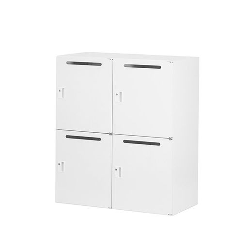 イトーキサリダストレージホワイト2列2段ロッカー4人用鍵付きシリンダー錠連結用上置き幅900x奥行450x高さ1038mmYCV-109HFW