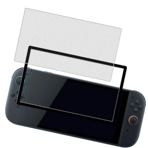 HKKAISアンチグレアSwitch2用さらさらガラスフィルム日本旭硝子製素材強化ガラス反射防止指紋防止サラサラ保護フィルム【1枚セット】ガイド枠付き