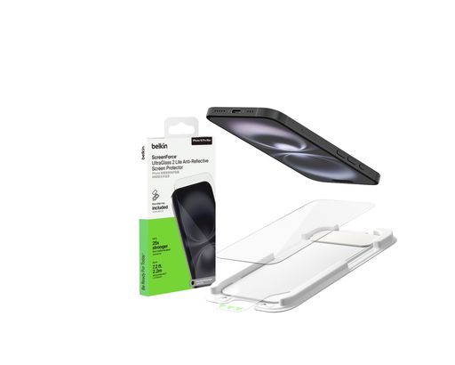 樂天商城 - BelkiniPhone16ProMax対応UltraGlass2Lite反射防止保護フィルムガラスフィルム0.29mm指紋・飛散防止抗菌加工改良取り付けガイド付きOVA276qc