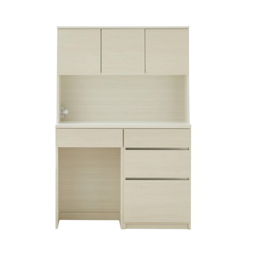 ユノックス キッチンオープンボード[幅120cm 奥行45cm 高さ180cm グレージュ] 食器棚 キッチンボード レンジ台 コンセント2口 モイス機能 湿気 消臭吸収 収納 引き出し 炊飯器 ケトル 日本製 …