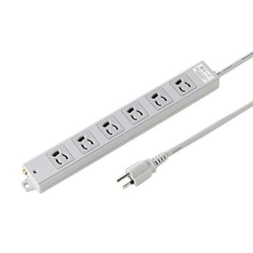 サンワサプライTAP-K6SP-3工事物件雷ガードタップ抜け止めコンセント3P6個口
