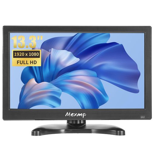 Mexmp 13.3インチ 小型IPSモニター FHD 1920x1080 60Hz 16:9 BNC/VGA/AV入力 内蔵スピーカー対応 CCTV防犯カメラ DVR PC Raspberry Pi用