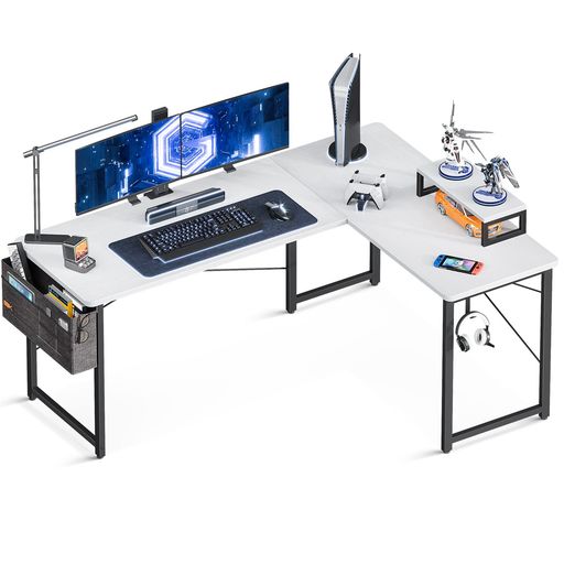 ODKl字デスクパソコンデスクゲーミングデスクL字型幅146cmx奥行120cmpcデスクデスク机収納袋付きdeskオ..