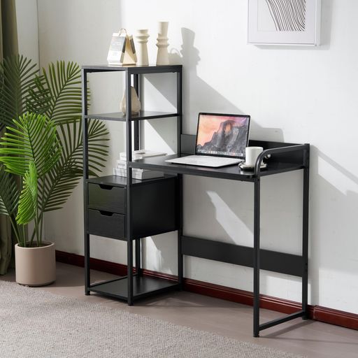 オーエスジェイ(OSJ)パソコンデスク学習机勉強机PCデスク収納台ミシン台引き出し付き収納ラック付きコ..