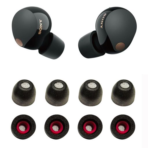 VSuRing イヤーピース ソニー用 WF-1000xm5 交換用 8個 低反発ウレタン製 耳垢ガード フィルター付 Fit in the Case 遮音性 滑り止め 柔らかい 快適 付けたまま充電可能 フィット感向上 メモリーフ…