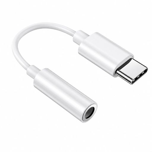 XuJJJJunB Type-C 3.5mm 変換アダプタ 白 イヤホン マイク用 オーディオケーブル
