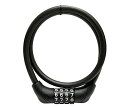トップ(Top)マイセットダイヤルワイヤー錠太さ8mmX長さ600mmブラックBK黒自転車ロック鍵4桁好きな番号
