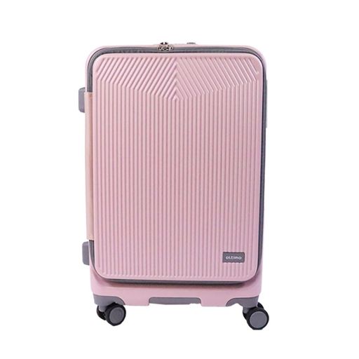 スーツケース Mサイズ フロントオープン 拡張 57L 65L ストッパー 静音 オルティモ OT-0875-57(PINK/57L)