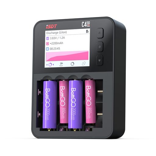 【プロのスマート充電器】バッテリーの種類を自動判別し、最適な充電・放電モードを設定します。(マニュアル操作も可能です)。また、充電、放電、サイクル充放電だけでなく、絞り放電・リフレッシュ機能によるバッテリーの活性化も可能。 【独立4系統バッテリースロット】スロットAではリチウムイオンバッテリーを充電しながら、同時にスロットBではニッケル水素バッテリーを放電など、最大4チャンネルを独立して操作可能です。各スロットの充電電流値は0.1~3A、放電電流値は、0.1~1.5Aです。 【多様なバッテリーに対応】主に使用される単三/単四・NiCd/NiMHはもちろんのこと、NiZn(ニッケル亜鉛)やリチウムイオンの充放電にも対応。あらゆるバッテリーをスマートに。AAA、AA、10440、10500、12500、13500、14500、14650、16650、17650、17670、18650、18700、20650、20700、21700、22650、26650、26700をサポート。(18650規格用のバッテリースロットは全長が決まっておりますので、内部の安全回路が大きな電池は入らないことがあります。
