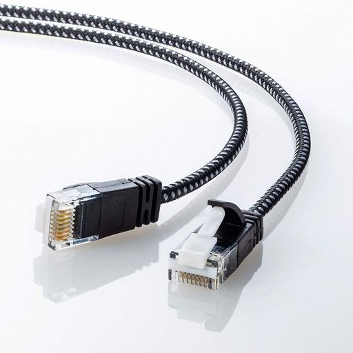 Keyboard Covers - サンワサプライCAT6A細径メッシュLANケーブル(0.5m)10Gbps/500MHzRJ45ツメ折れ防止ブラック&ホワイトKB-T6AME-005BKW