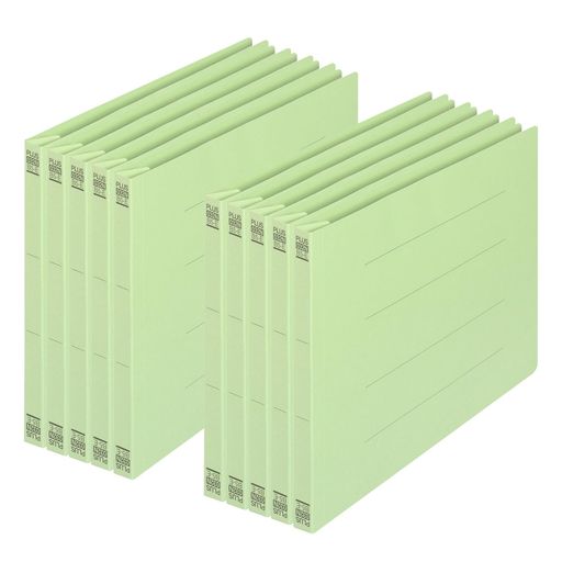 プラスフラットファイル樹脂製とじ具B5横グリーン10冊NO.032N78-306x10