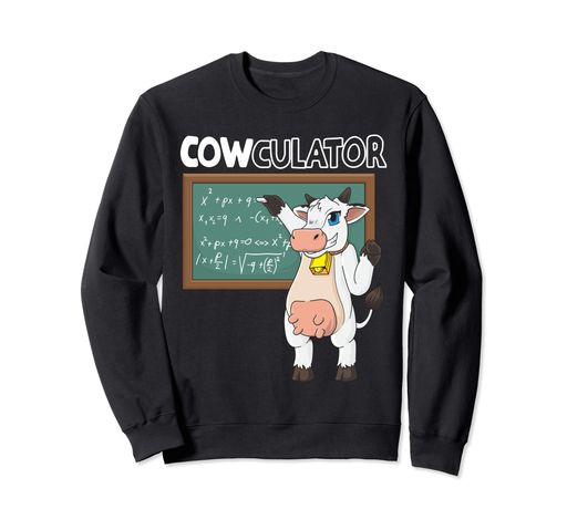 算数とダジャレが好き?それなら、この牛の数学の服がぴったりです。黒板の上で数式を計算している牛が描かれています。また、面白い単語ゲーム「カウキュレーター」もあります。 おかしなカウキュレーターの服は、数学が大好きな人にぴったりのギフトです。このデザインがあれば、もう電卓は必要ありません。