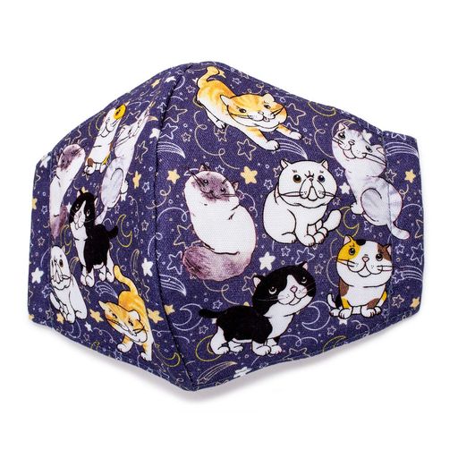 [ペットラバーズ]みんなが元気になるマスク大人用猫スターキャットミッドナイトブルーマスク三層構造抗..