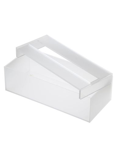 ストリックスデザインペーパータオルホルダー約24.8x10.8x7.3cmクリア小判用滑り止め付卓上キッチンペーパーティッシュケースおしゃれHS-927