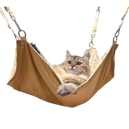 Amakai 猫 ハンモック ベッド 冬 吊り下げベッド ケージ用 夏冬両用 耐荷重20KGまで ベルト調整可能 保温インナー付き 取り外し 洗濯可能 ストラップ独立 金具強化