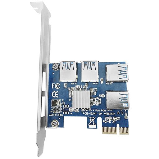 PCIe1x4X8X16XスロットライザーカードPCI-E1X〜外部4PCI-eUSB3.0アダプターマルチプライヤーカード(Bitcoin適用バージョン)