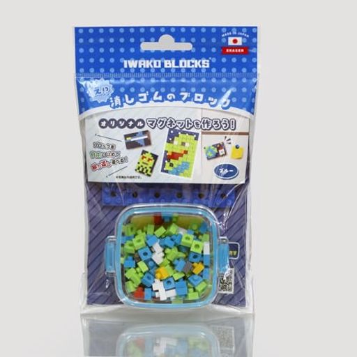イワコーグローバル消しゴムイワコーブロックスけしブロマグネットを作ろうブルーER-GLB412