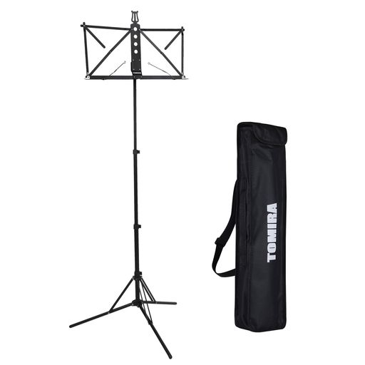 Music Stands - 譜面台軽量約0.6kg/折畳51cmアルミ合金製歯車式ロック機構楽譜スタンドユニバーサルサイズ大人子供兼用軟包付き(ブラック)