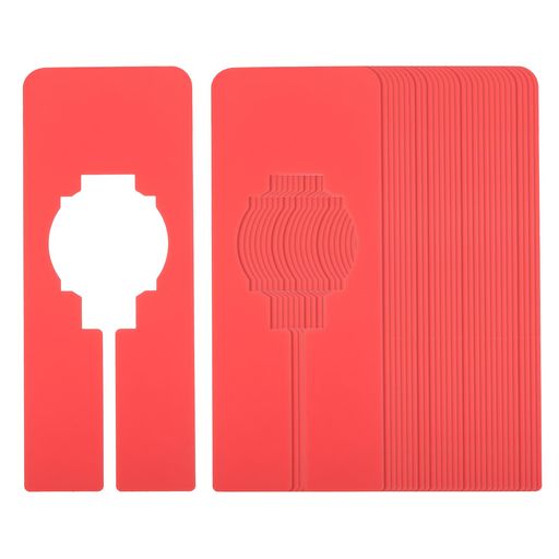 PATIKIL洋服仕切り30個セット長方形クローゼット衣類棚サイズ仕切り空白ラベル付き整理用長方形セパレーター赤色